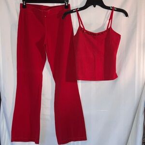 Victoria's Secret Red Flare Pants & Top Set